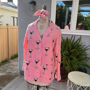 PJ Savage Women's Sleep Top and Hair Tie Espresso Martini Medium NWT